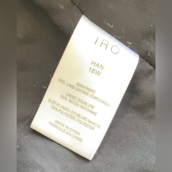 IRO HAN Leather Jacket - Size 36 - US 4 - Charcoal Gray. - Picture 3 of 3